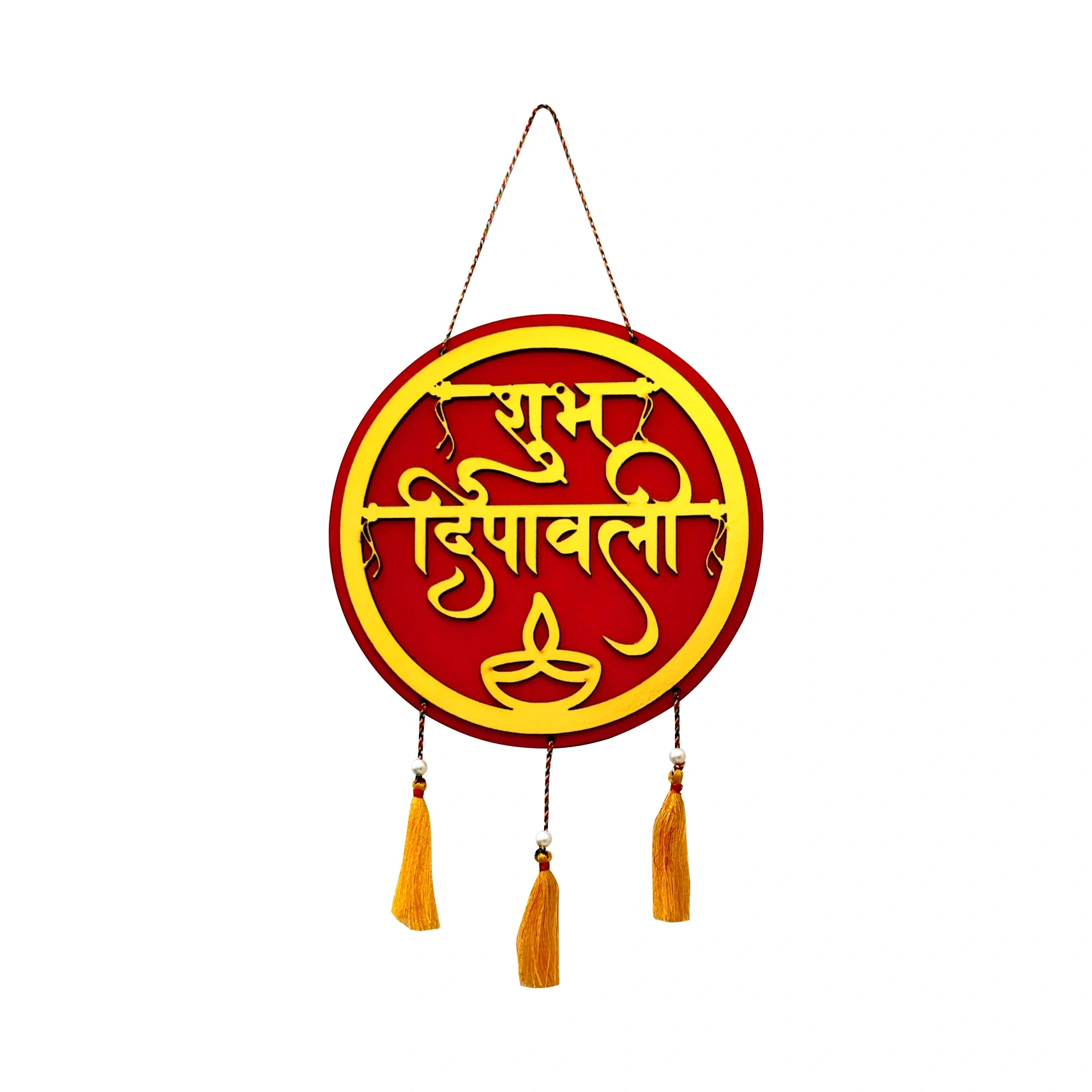 Woodkey Acrylic Shubh Deepavali Wall Hanging – Add Auspicious Charm to Your Festive Decor