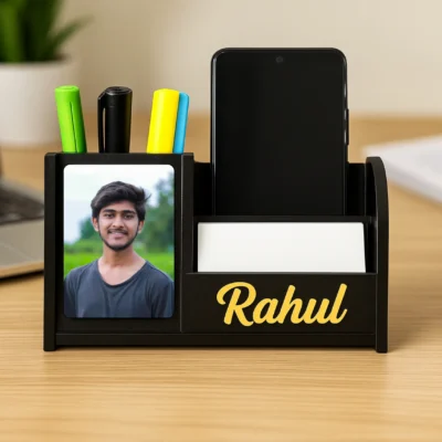 Woodkey Personalized Desk Organizer with Name – The Perfect Customized Desk Companion