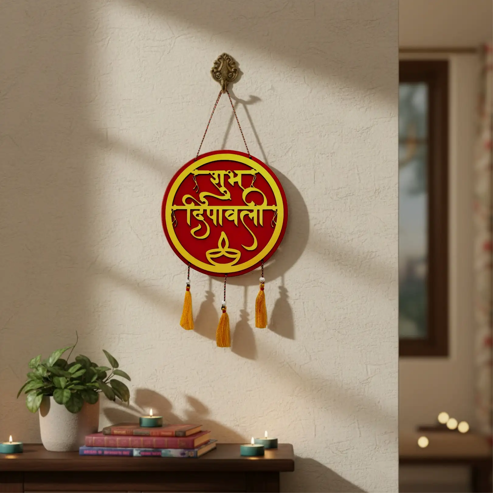 Woodkey Acrylic Shubh Deepavali Wall Hanging – Add Auspicious Charm to Your Festive Decor - Image 4