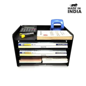 Alternative view of Woodkey A4 Desk File Tray Organizer – 4-Tier | Black Finish