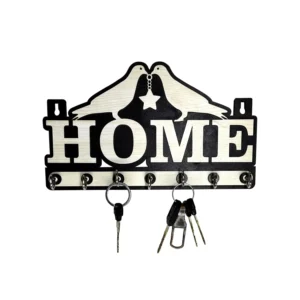 Woodkey Wooden Key Holder for Wall | Decorative Home Key Stand with 7 Hooks | Stylish Wall Hanging Key Organizer Rack for Keys & Small Accessories