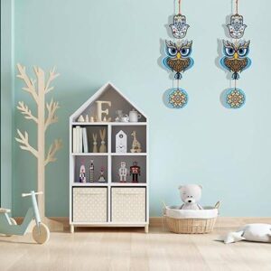 Alternative view of Woodkey Owl Hamsa Evil Eye Wall Hanging –  MDF Decor with Mandala Design for Vastu, Protection & Positive Energy | Handmade Spiritual Wall Art for Home, Office & Entryway