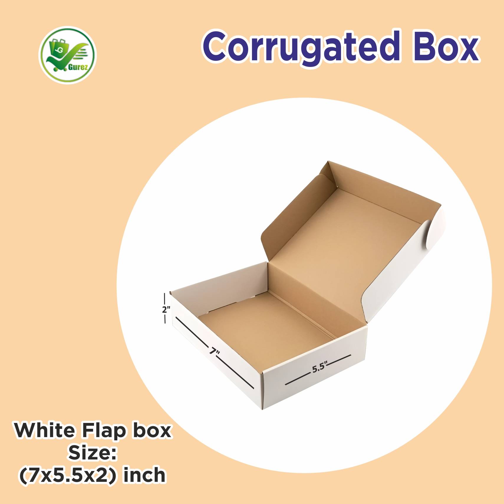 Box Brother 3-Ply White Flap Box 7x5.5x2 Inch – Durable Mailer Box And  Self-Locking Packaging Solution
