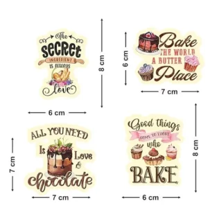 Alternative view of Woodkey Fridge Magnets Set of 4 – Cute Kitchen & Home Decor for Refrigerator, Washing Machine & Almirah | Ideal for Gifting | Baking Quotes Design