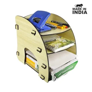 Alternative view of Woodkey A4 Desk File Tray Organizer – 4-Tier | Intal Beech Finish | Multipurpose Wooden Paper Tray