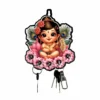 Woodkey Krishna Wooden Key Holder for Wall | Baby Krishna Decorative Wooden Key Stand with 5 Hooks | Spiritual Wall Hanging Key Organizer for Home & Office