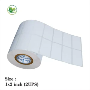 Box Brother Direct Thermal Label Paper Barcode Sticker | 1 x 2 inches, 25mm x 50mm-2 Ups || 2,000 Labels Per Roll || White Self Adhesive Sticker for Printing