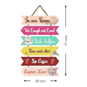 Alternative view of Woodkey In Our Room Wall Hanging | Fun MDF Decor for Bedroom, Hostel, Study & Office | Ideal Birthday & Return