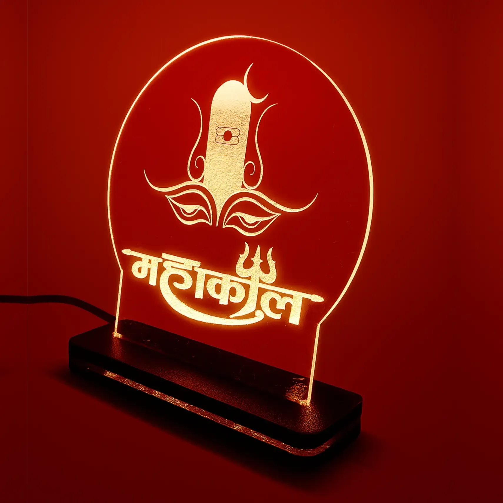 Mahakal Engraved LED Lamp – Divine Shiva Night Light for Home Décor - Image 3