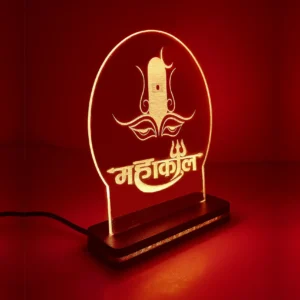 Alternative view of Mahakal Engraved LED Lamp – Divine Shiva Night Light for Home Décor