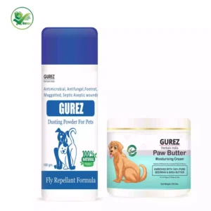 Gurez Natural Pet Powder for Dogs & Cats 100 Gram + Paw Butter Cream for Pets 100 Gram. Gurez Natural Pet Powder for Dogs & Cats 100 Gram