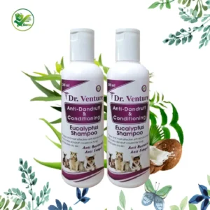 Dr Venture Anti-Dandruff & Conditioning Eucalyptus Dog & Cat Shampoo Anti-Bacterial & Anti-Fungal 200 ML Pack of 2