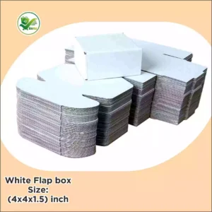 Alternative view of Box Brother 3 Ply White Flap Corrugated Packaging Box Size: 4x4x1.5 Length 4 inch Width 4 inch Height 1.5 inch 3Ply Corrugated Packaging Box whitebox