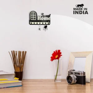 Alternative view of Woodkey Sweet Home Wooden Key Holder for Wall | Decorative Key Stand with 7 Hooks | Wall Mounted Key Organizer Rack