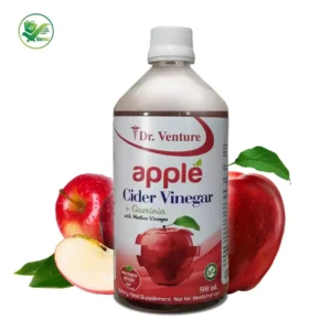 Dr. Venture Raw Apple Cider Mother Vinegar with Garcinia: Unfiltered, Unpasteurized, and Enriched with the Mother Vinegar - 500ml Bottle
