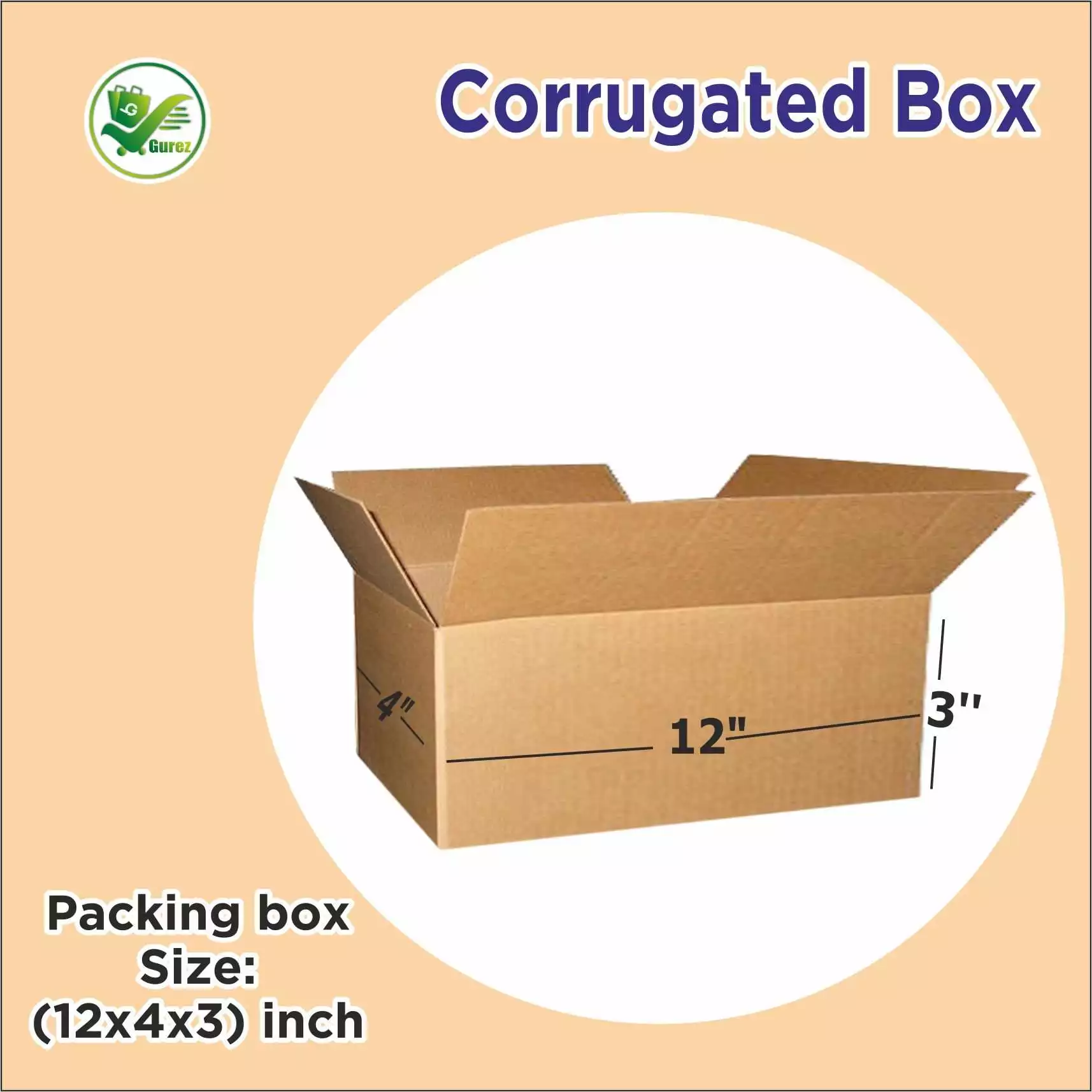 Box Brother 3 Ply Corrugated Cardboard Box Size: 12x4x3 Length 12 inch Width 4 inch Height 3 inch Shipping box Courier Box
