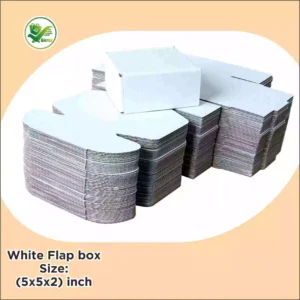 Alternative view of Box Brother 3 Ply White Flap Corrugated Packaging Box Size: 5x5x2 Length 5 inch Width 5 inch Height 2 inch 3Ply Corrugated Packaging Box whitebox