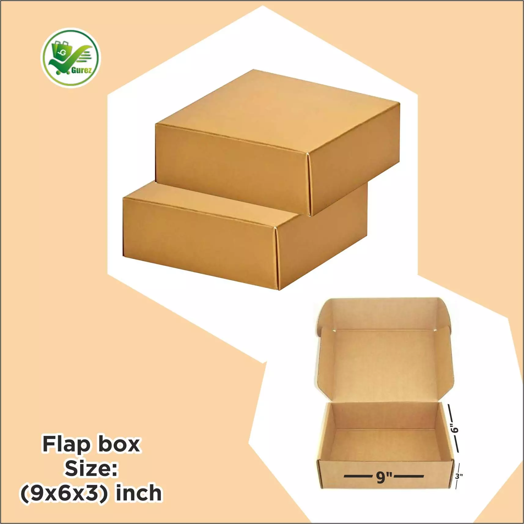 Box Brother 3 Ply Brown Flap box Corrugated Packaging Box Size: 9x6x3 Length 9 inch Width 6 inch Height 3 inch 3Ply Corrugated Packaging Box - Image 3