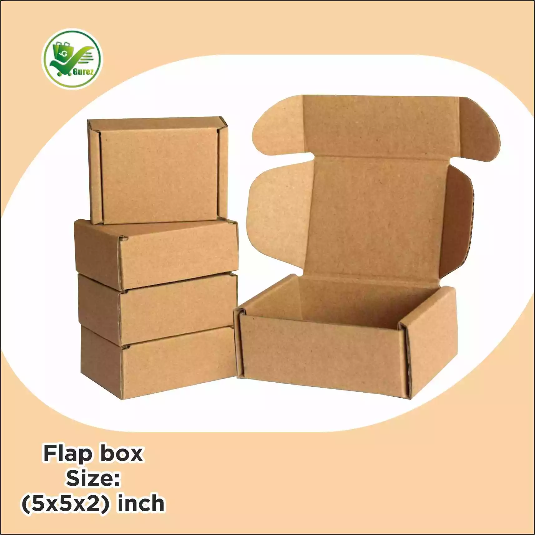 Box Brother 3 Ply Brown Corrugated Flap Packaging Box Size: 5x5x2 Length 5 inch Width 5 inch Height 2 inch 3Ply Corrugated Packaging Box - Image 2