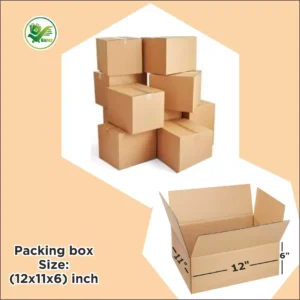 Alternative view of Box Brother 3 Ply Corrugated Cardboard Box Size: 12x11x6 Length 12 inch Width 11 inch Height 6 inch 3Ply Corrugated packing box