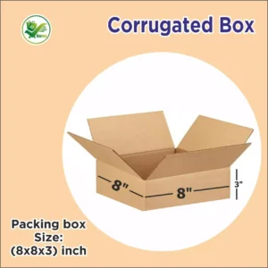 Box Brother 3 Ply Corrugated Cardboard Box Size: 8x8x3 Length 8 Inch Width 8 Inch Height 3 Inch Shipping Box Courier Box for packing
