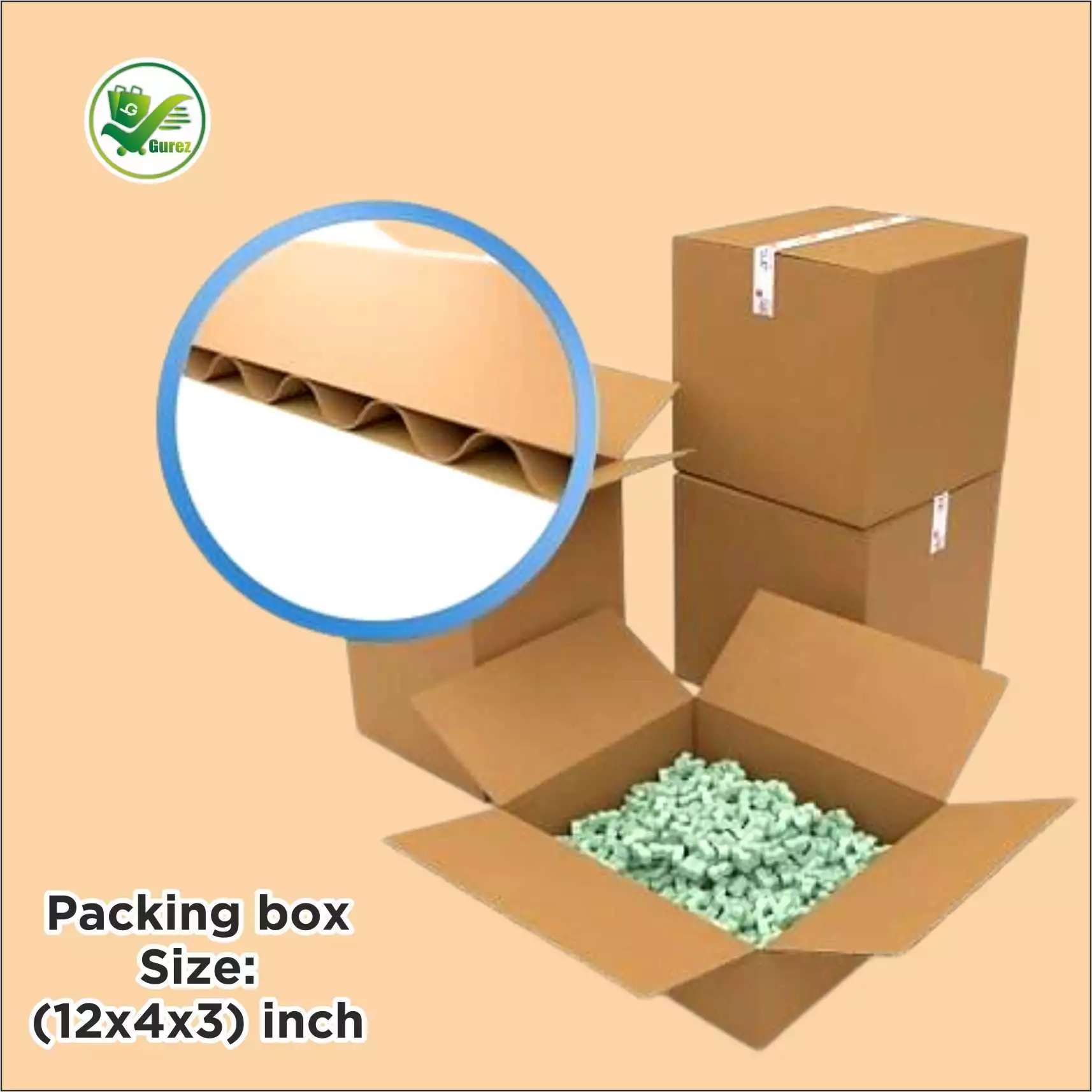 Box Brother 3 Ply Corrugated Cardboard Box Size: 12x4x3 Length 12 inch Width 4 inch Height 3 inch Shipping box Courier Box - Image 4