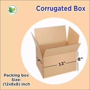 Box Brother 3 Ply Corrugated Cardboard Box Size: 12x8x8 Length 12 inch Width 8 inch Height 8 inch Shipping box Courier Box