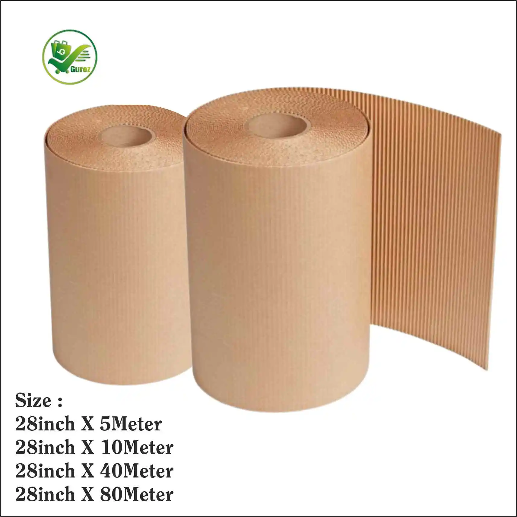 Box Brother 2 Ply 28 Inches Brown Corrugated Roll For E-Commerce Packaging 140gsm Paper