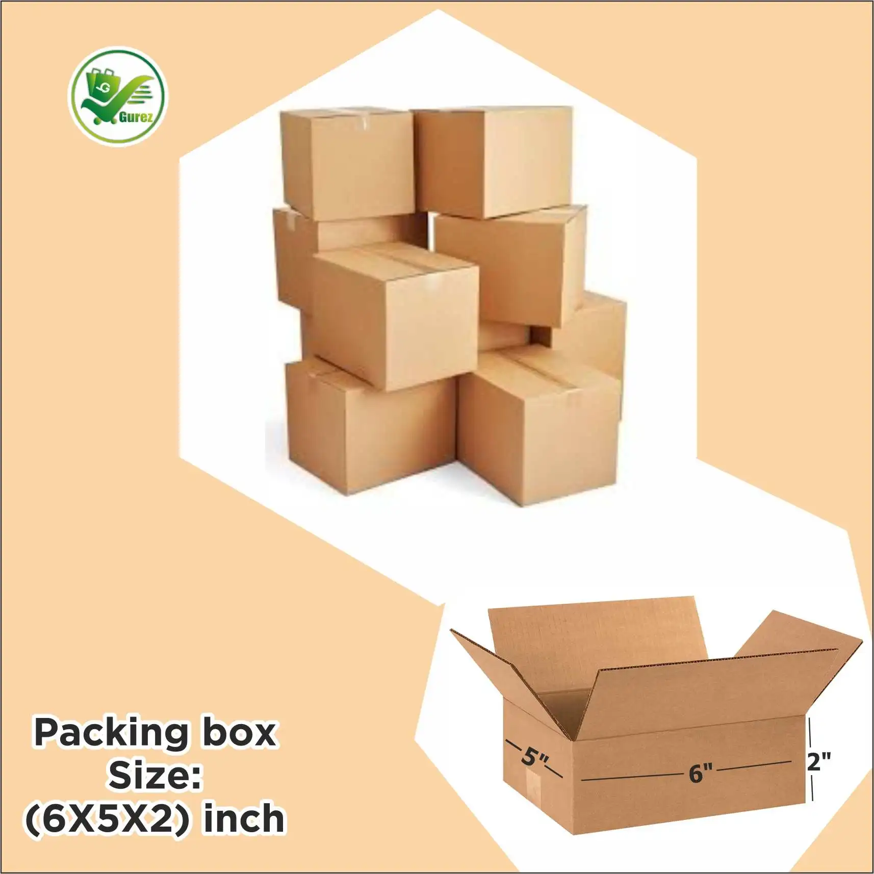 Box Brother 3 Ply Corrugated Cardboard Box Packing box Size: 6x5x2 Length 6 inch Width 5inch Height 2 inch Ply Corrugated packing box - Image 4