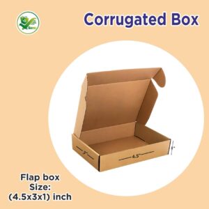 Box Brother 3-Ply Brown Flap Box 4.5x3x1 Inch – Eco-Friendly Corrugated Packaging, Custom Printed Small Gift & E-Commerce Box
