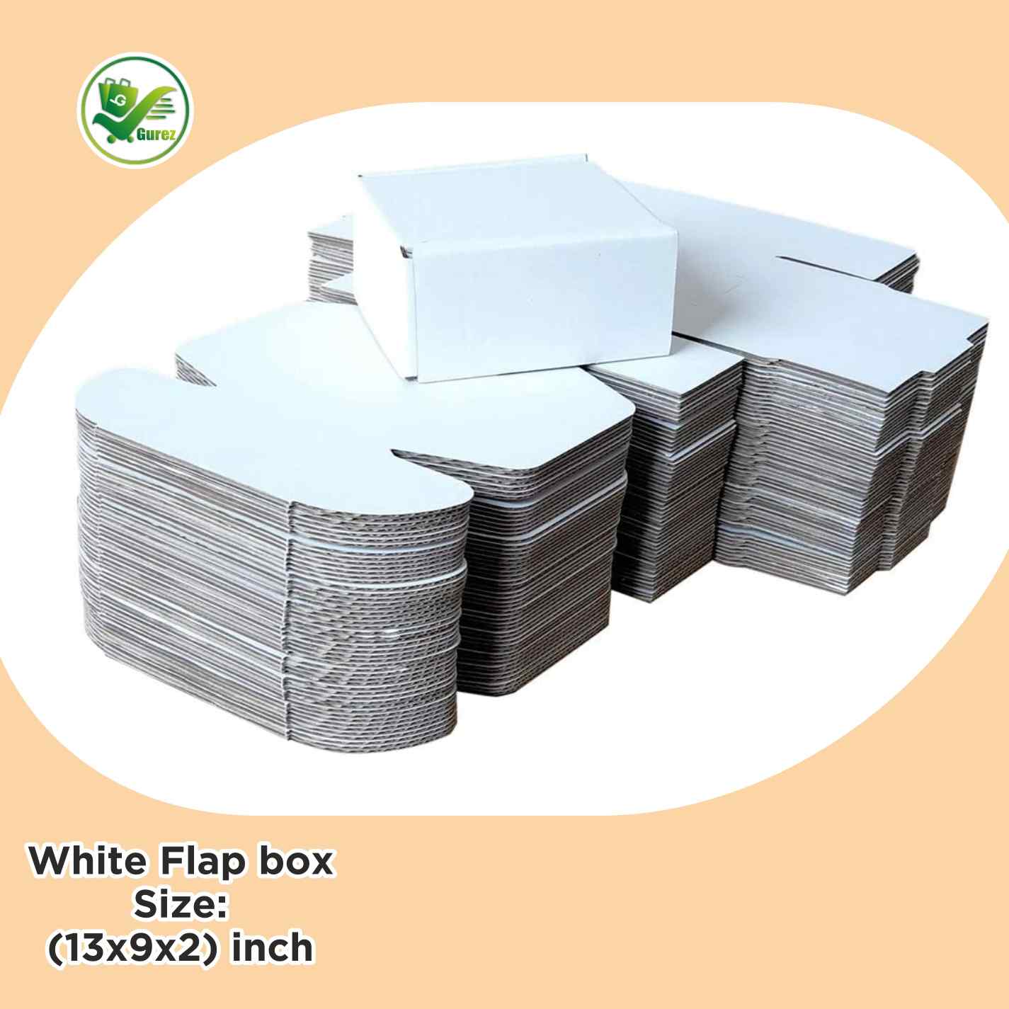 Box Brother 3-Ply White Flap Box 13x9x2 inches | Durable & Eco-Friendly Packaging - Image 4