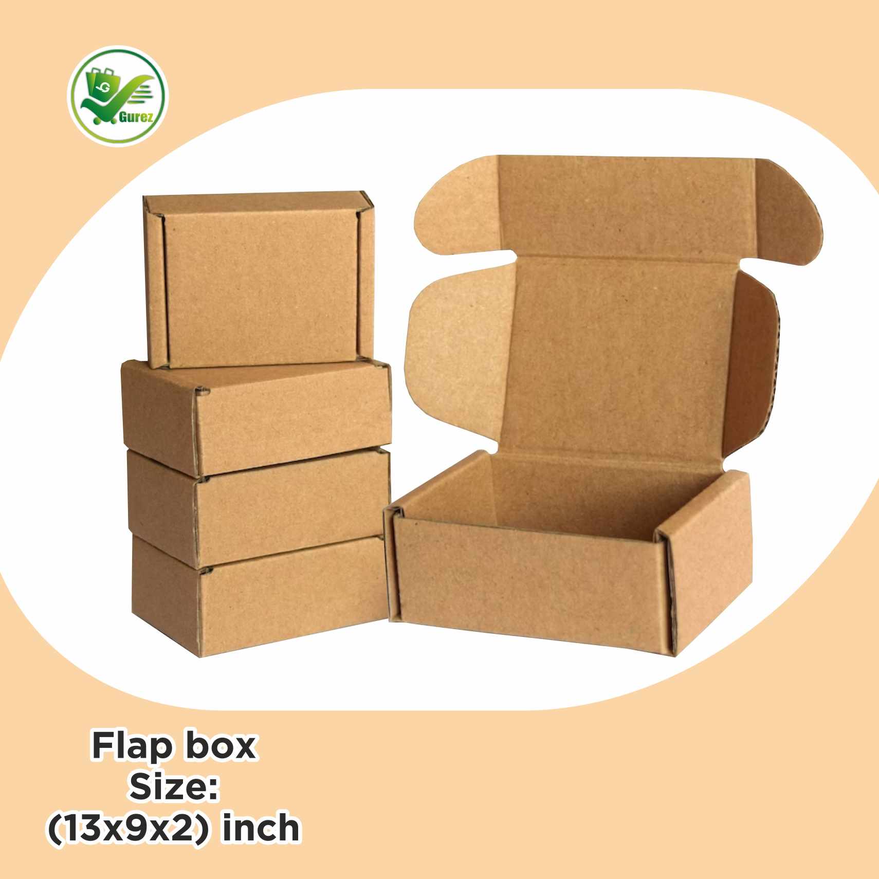 Box Brother 3 ply Brown Flap Box Size 13X9X2 inches, Shipping Box Courier Box - Image 3