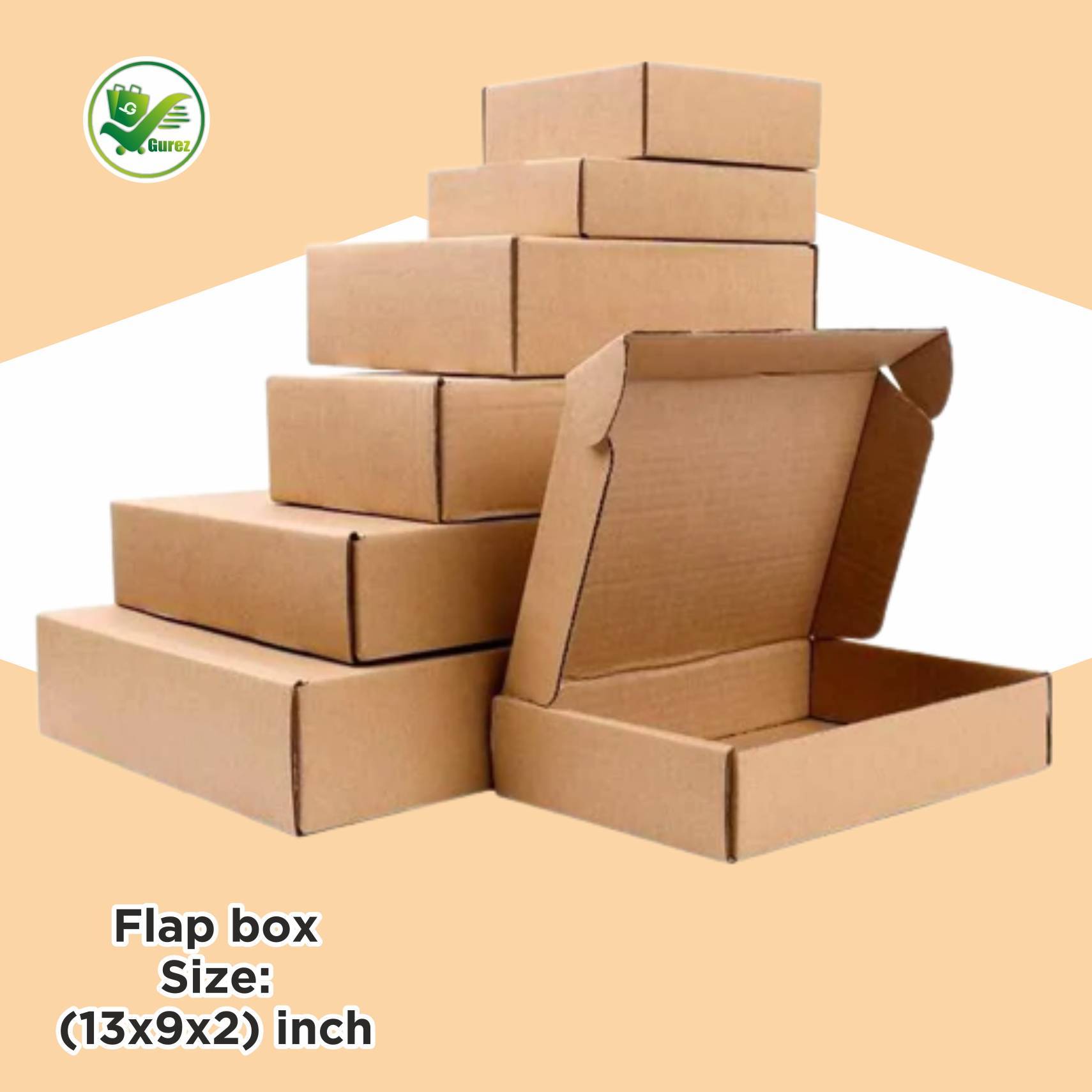 Box Brother 3 ply Brown Flap Box Size 13X9X2 inches, Shipping Box Courier Box - Image 2