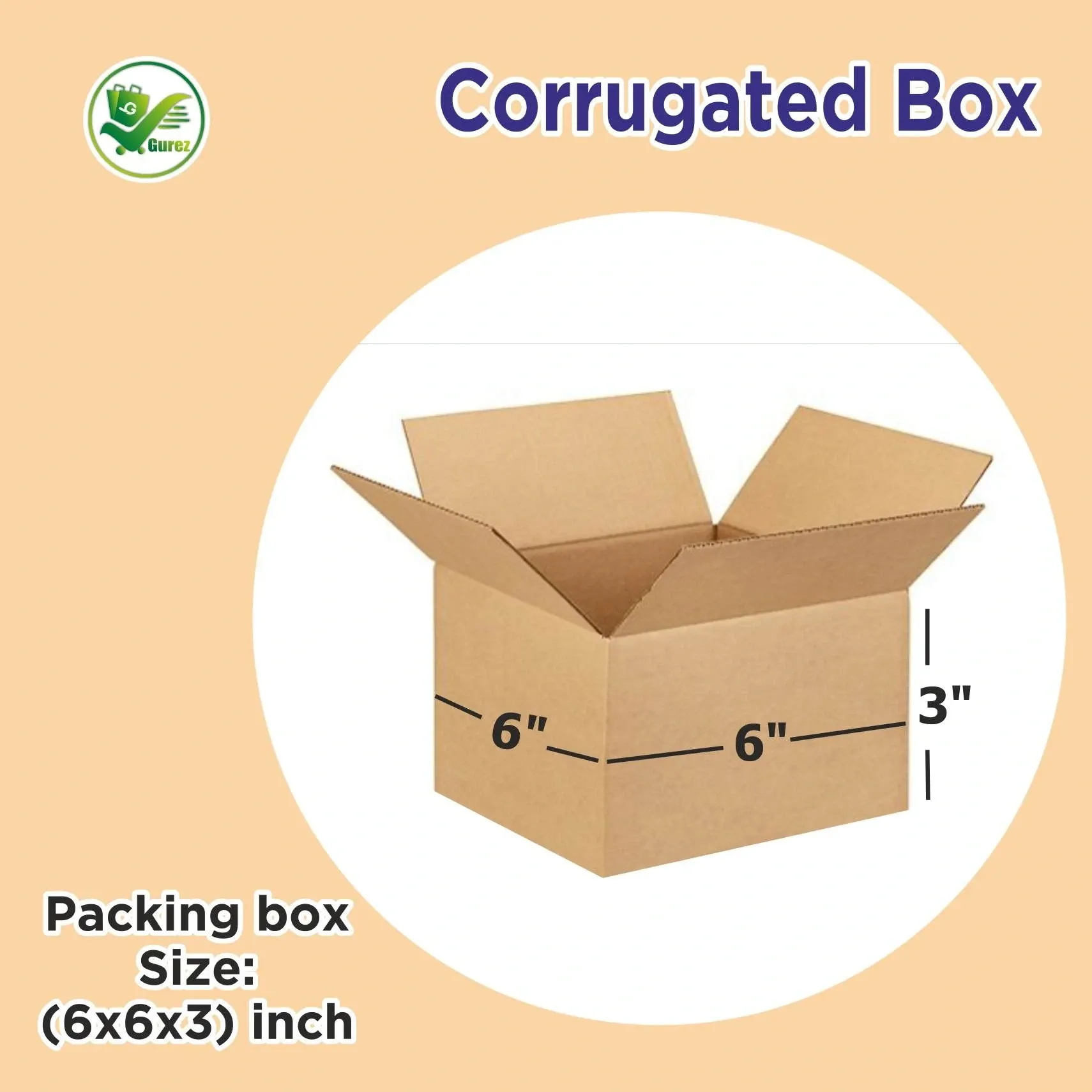 Box Brother 3 Ply Corrugated Cardboard Box Size 6X6X3 inches Length 6 inch Width 6 inch Height 3 inch Shipping Box Courier Box