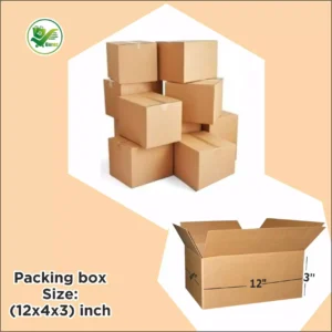 Alternative view of Box Brother 3 Ply Corrugated Cardboard Box Size: 12x4x3 Length 12 inch Width 4 inch Height 3 inch Shipping box Courier Box