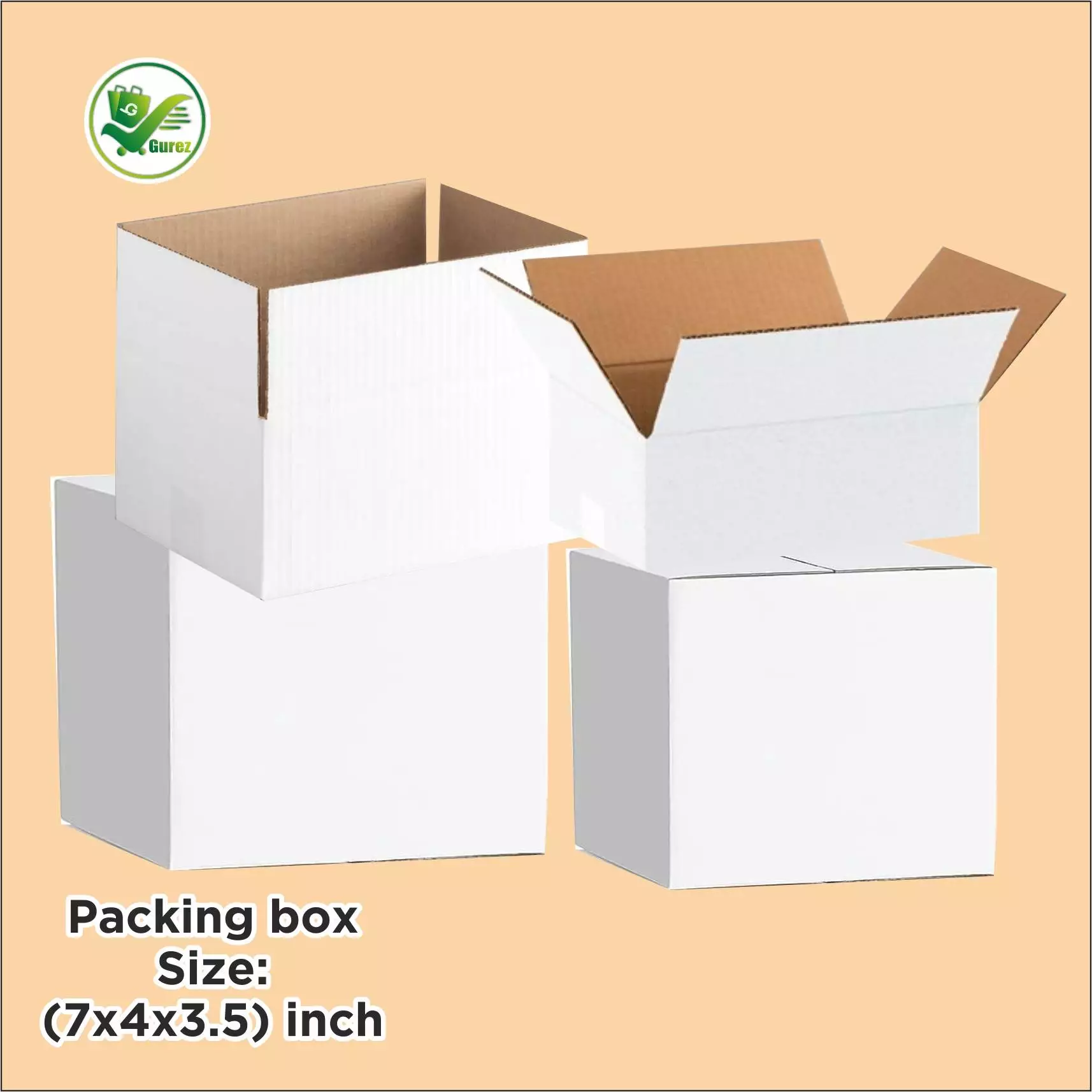 Box Brother 3 Ply White Cardboard Box Size: 7x4x3.5 Length 7 inch Width 4 inch Height 3.5 inch 3Ply custom cardboard packing boxes - Image 2