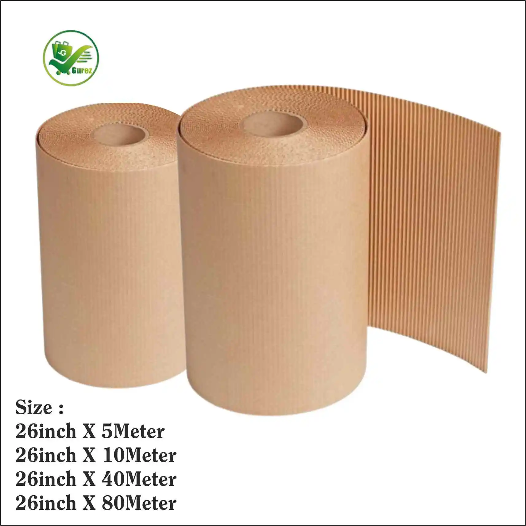 Box Brother 2 Ply 26 Inches Brown Corrugated Roll For E-Commerce Packaging 140gsm Paper