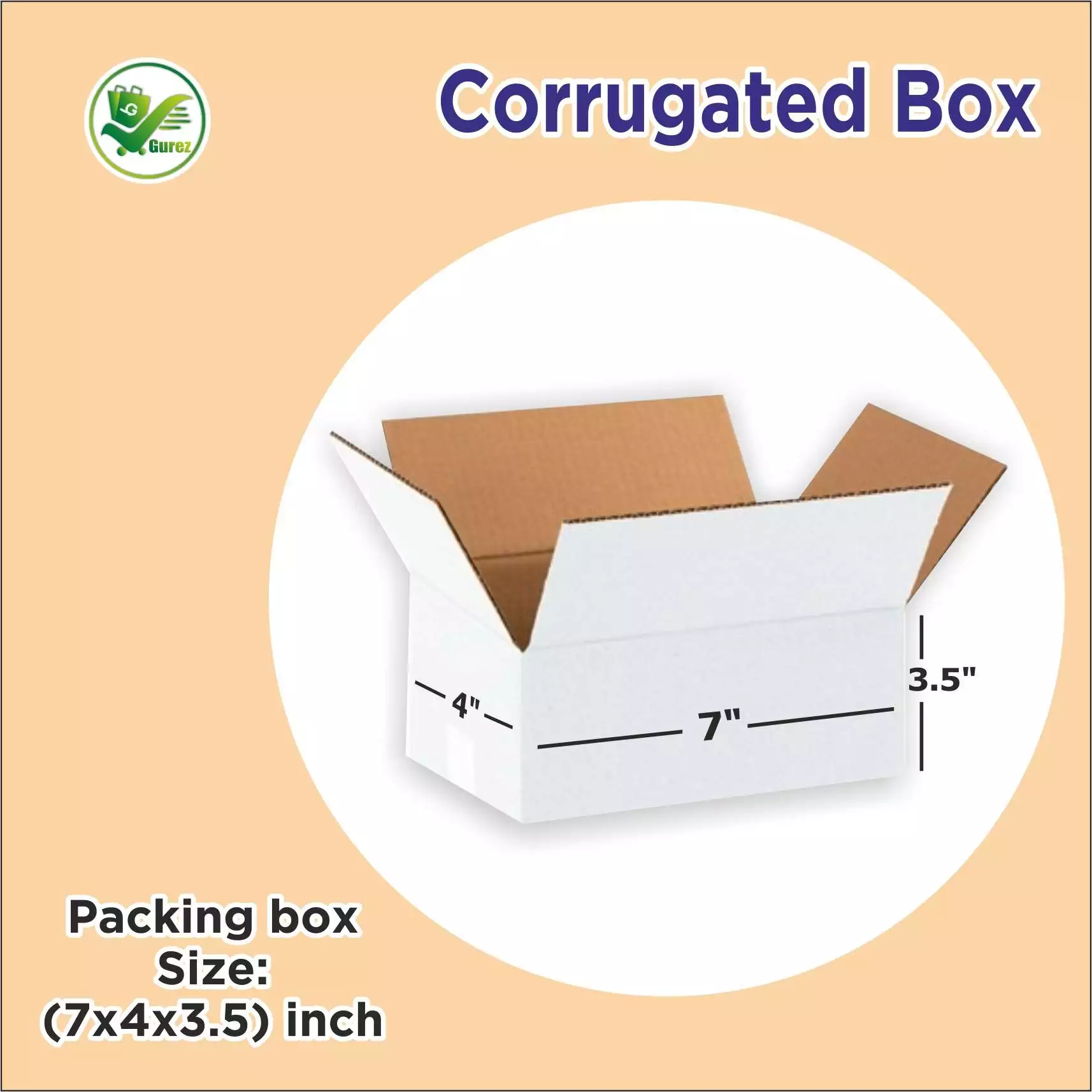 Box Brother 3 Ply White Cardboard Box Size: 7x4x3.5 Length 7 inch Width 4 inch Height 3.5 inch 3Ply custom cardboard packing boxes