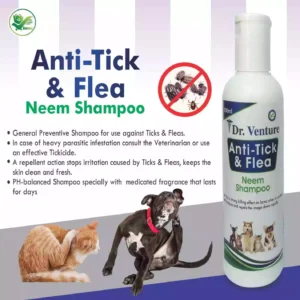 Alternative view of Dr Venture Natural Neem with Aromatic Oil for Anti-Itching, Insect Repellent Anti-Tick and Flea Dog and Cat Shampoo 200 ml Pack of 2