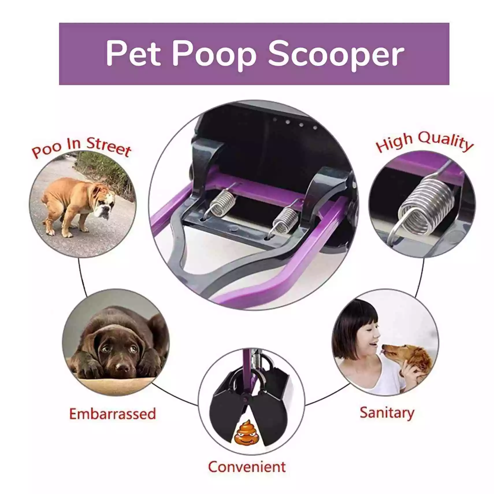 GUREZ Poop Scooper for Dogs and Cats Pet Waste Potty Picker Portable Pickup Clip Poop Scoop Length-11 Inch Animal Waste Picker - Image 4