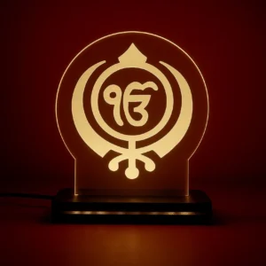 Ik Onkar Engraved LED Lamp – A Divine Blend of Light and Spirituality
