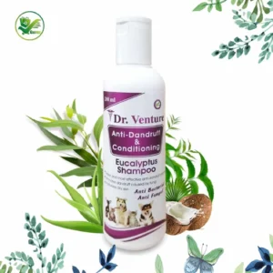 Dr Venture Pet Shampoo for All Breeds of Dogs and Cats Anti-Dandruff and Conditioning Anti-Fungal Allergy Relief Dog Shampoo Made with Natural Eucalyptus 200 ml Pack of 1