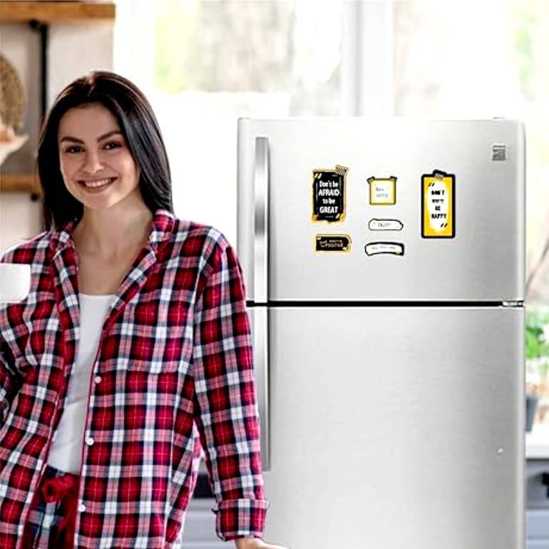 Woodkey Positive Quote Fridge Magnet Set of 6 | Motivational Kitchen Decor with Uplifting Messages – Ideal for Home, Office & Gifting - Image 2