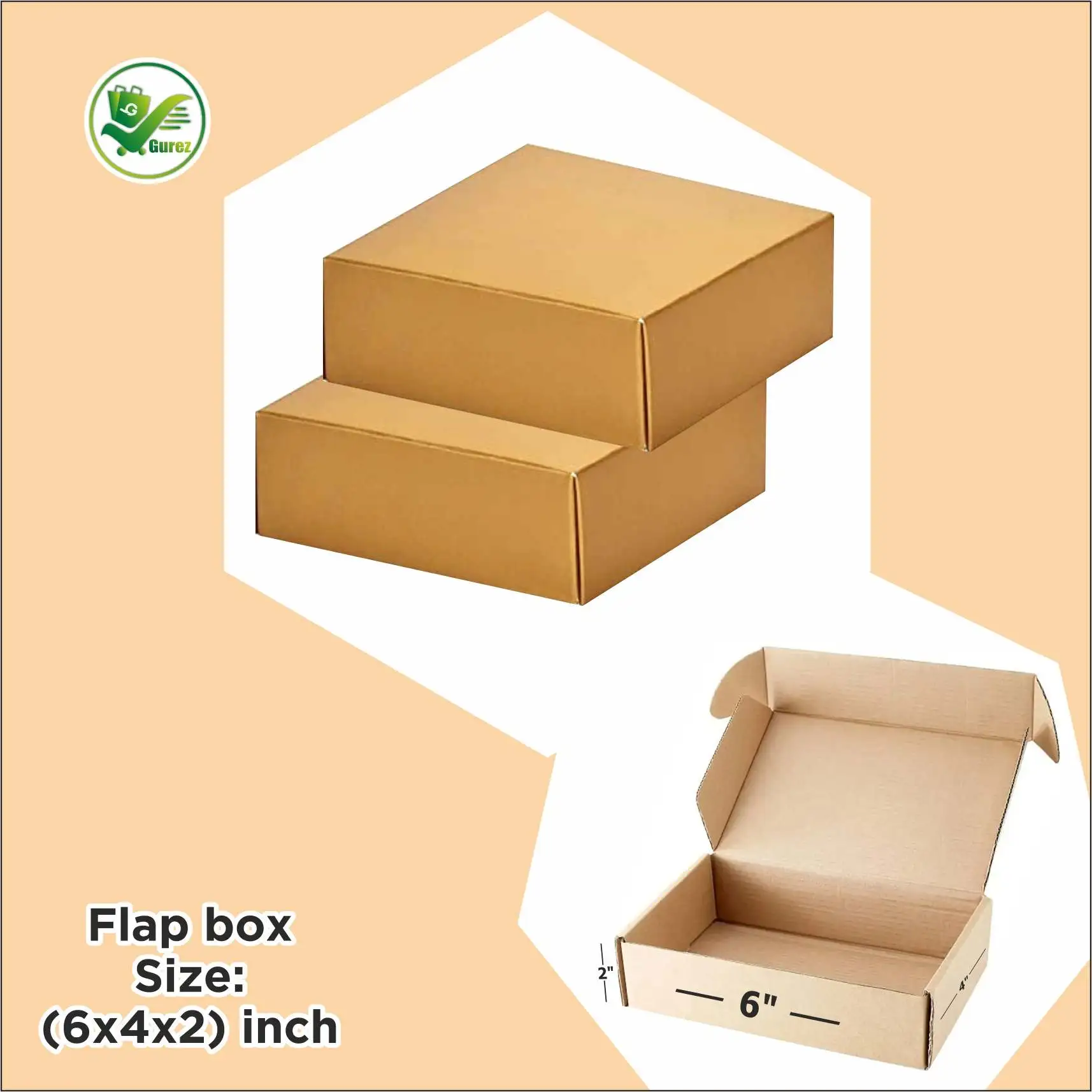 Box Brother 3 Ply Brown Flap box Corrugated Packaging Box Size: 6x4x2 Length 6 inch Width 4 inch Height 2 inch 3Ply Corrugated Packaging Box - Image 4