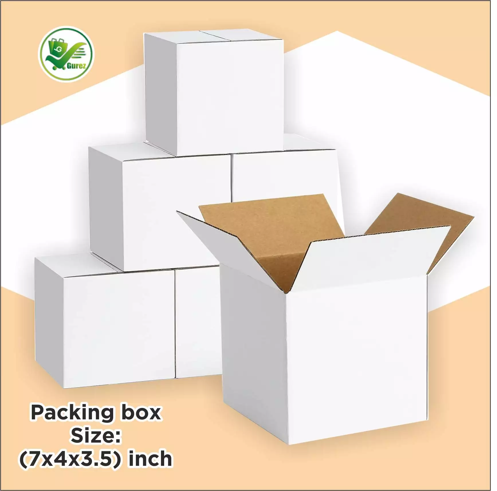 Box Brother 3 Ply White Cardboard Box Size: 7x4x3.5 Length 7 inch Width 4 inch Height 3.5 inch 3Ply custom cardboard packing boxes - Image 3