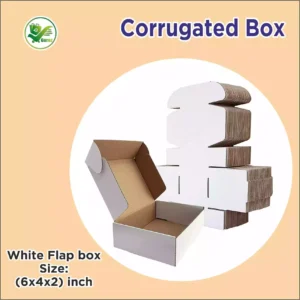 Box Brother 3 Ply White Flap Corrugated Packaging Box Size: 6x4x2 Length 6 inch Width 4 inch Height 2 inch 3Ply Corrugated Packaging Box whitebox