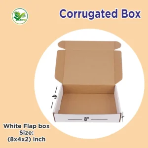 Box Brother 3 ply White Corrugated Flap Box Size 8X4X2 inches Length 8 inch Width 4 inch Height 2 inch Shipping Box Courier Box