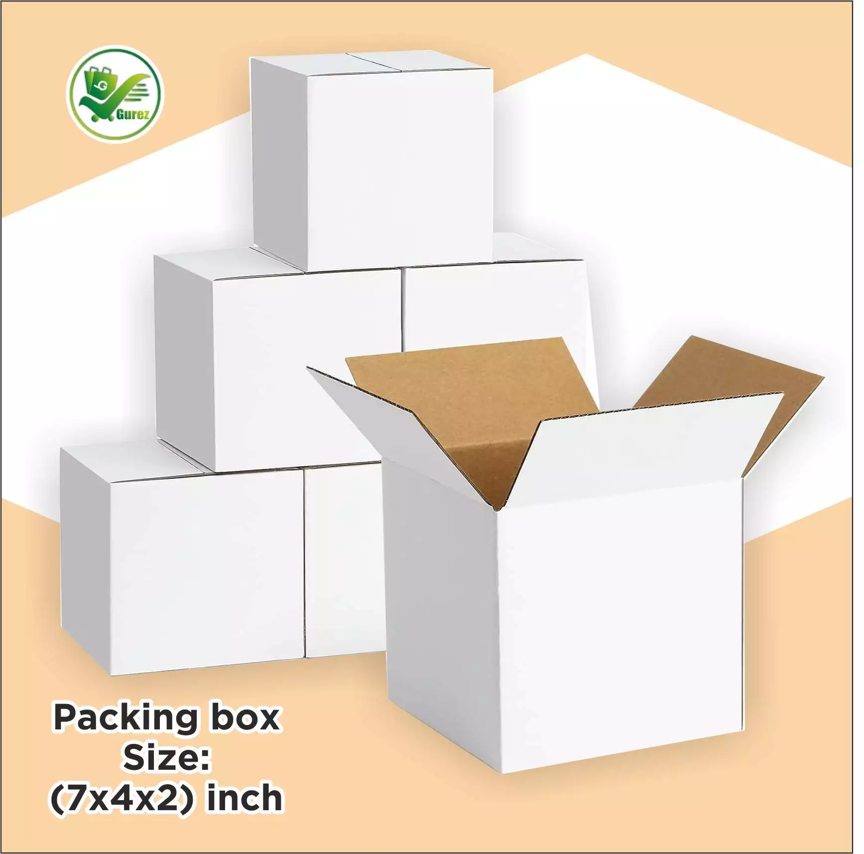 Box Brother 3 Ply White Corrugated Box Size: 7x4x2 Length 7 inch Width 4 inch Height 2 inch 3Ply custom cardboard packing boxes - Image 2