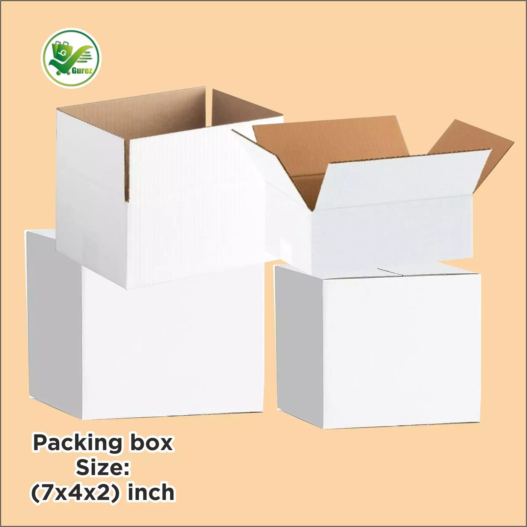 Box Brother 3 Ply White Corrugated Box Size: 7x4x2 Length 7 inch Width 4 inch Height 2 inch 3Ply custom cardboard packing boxes - Image 4